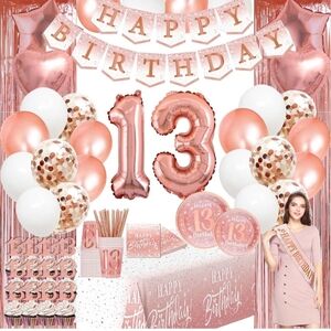 Rose Gold Birthday Party Decoration Set